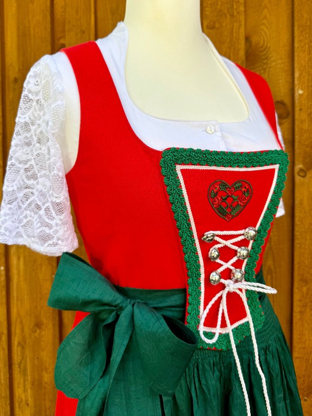 Bright Red 70's Dirndl (Size 8)